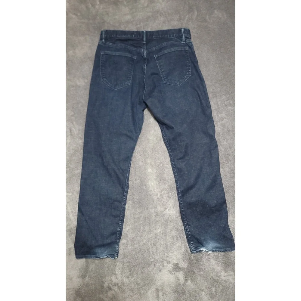 Banana Republic RMD Mens Dark Blue Jeans Straight Leg Sz 33 x 30 Distressed